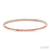 1 Ctw Round Cut Diamond Bangle in 14K Rose Gold